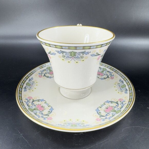 Vintage 1970s PICKARD China NAVARRE Pattern CUP And Saucer Set 2 Made in USA - Picture 9 of 15